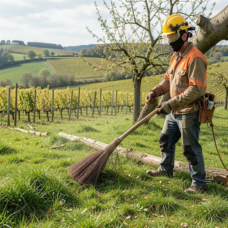 Débroussaillage d&rsquo;un terrain en friche dans le Beaujolais
