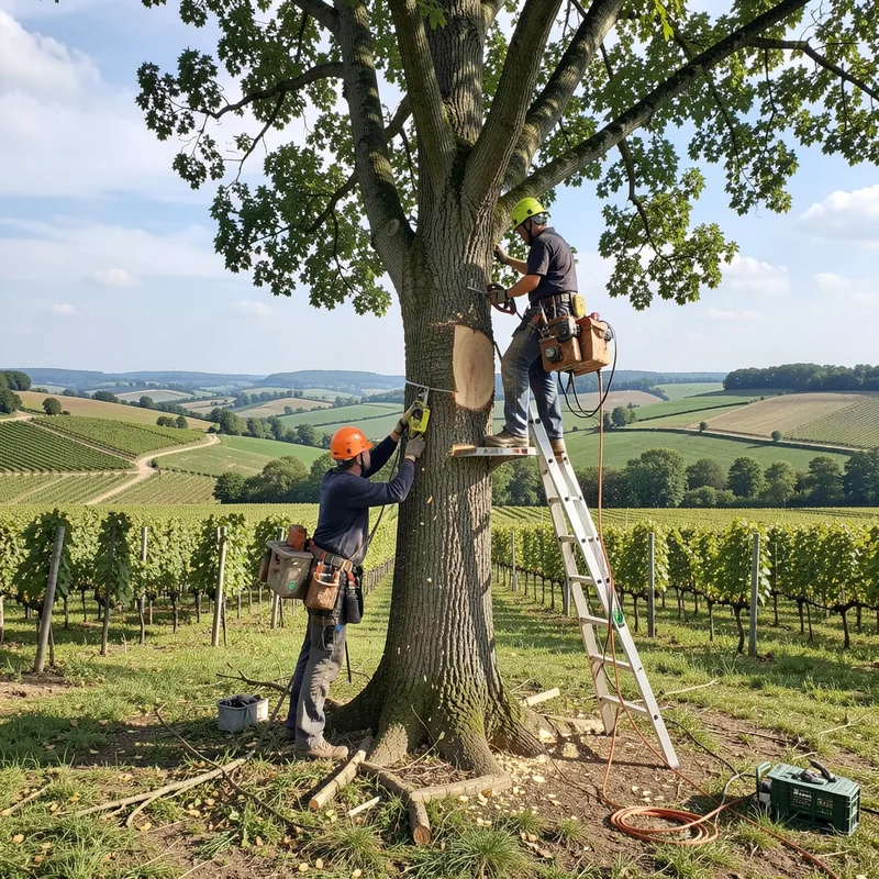Démontage d'arbre en zone difficile